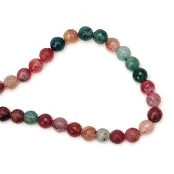 String beads faceted stone Agate assorted colors ball  12 mm ~ 33 pieces