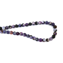 Vibrant Faceted Purple Agate Mix Gemstone Beads Strand – Round 8 mm, ±48 pcs for Creative & Eye-Catching Jewelry