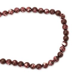 String Synthetic Ball-shaped AGATE Beads, Dark Red, Ball: 10 mm ± 40 pieces