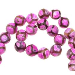 String Colored Semi-precious AGATE Stone Beads, Pink, Faceted Ball: 12 mm ± 32 pieces