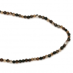 Faceted Brown Agate Mix Gemstone Beads Strand – Round 4 mm, ~96 pcs for Elegant & Detailed Jewelry