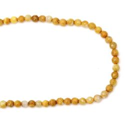 Наниз мъниста полускъпоценен камък АХАТ жълто-оранжев микс топче фасетирано 6 мм ~63 броя