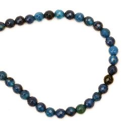 String beadsFaceted stone AgateBlue Dark Bead  8mm ~ 48 Pieces