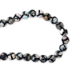 String Faceted Colored Semi-precious AGATE Stone Beads for Jewelry Findings, Ball: 12 mm ± 32 pieces