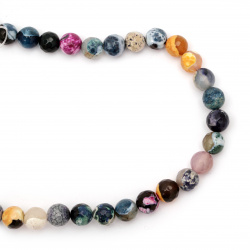 ASSORTED Colors Semi-precious Stone AGATE Beads for DIY Jewelry, Faceted Ball: 10 mm ± 37 pieces