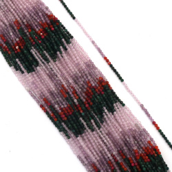 Wunderschöne „Lotus Harmony“ facettierte Halbedelstein-Perlenstrang – 2 mm runde Perlen, ca. 215 Stück