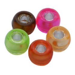 Margele ART plastic 9x6,5 mm gaură 4 mm culoare bilă -50 bucăți