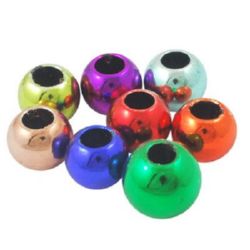 Margele ART plastic 18x19.5x19,5 mm gaură 5 mm bilă colorată -5 piese