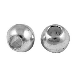 Art metal ball bead 8x10x10 mm hole 4.5 mm color old silver
