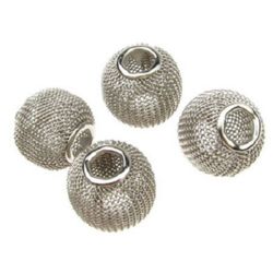 Мънисто АРТ метално мрежа 16x14 мм дупка 5 мм сиво