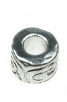 Art cylinder bead 11x7 mm hole 5 mm metallic color old silver