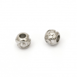Art steel ball charm 9.5x11 mm hole 4.5 mm color silver