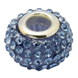 Margele ART cu cristale albastre 15x10 mm gaură 5 mm