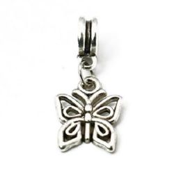 Metal jewellery charm butterfly 27  mm