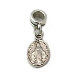 Pandantiv ART metal oval 29 mm orificiu 5 mm culoare argintiu