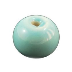 Bilă de porțelan 13x11,5 mm gaură 2 mm albastru deschis -5 bucăți