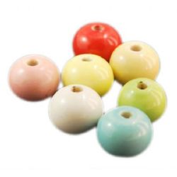 Glazed Porcelain Beads for HANDMADE Jewelry Art, 13x11.5 mm, Hole: 2 mm, MIX - 5 pieces