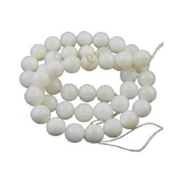 String pearl ball 7 mm hole 1 mm white ~ 55 pieces