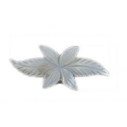 Mother-of-Pearl Flower Cabochon for Decoration, 43x19x2.5 mm