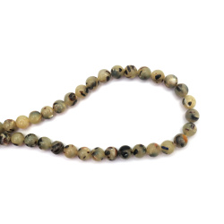 Наниз мъниста с естествен седеф, бледозелено топче -10 мм, дупка -1 мм   ±40 броя