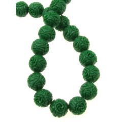 Stoc epuizat. Primeste notificare pe email cand produsul revine in stoc Șir margele piatră semiprețioasă CORAL bile sintetice gravate verde 8mm ~ 50 bucăți