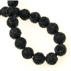 Stoc epuizat. Primeste notificare pe email cand produsul revine in stoc Margele de coarde Piatră semiprețioasă CORAL Bile sintetice gravate negru 10mm ~ 40 bucăți