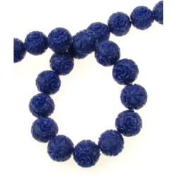 Stoc epuizat. Primeste notificare pe email cand produsul revine in stoc Margele de coarde Piatră semiprețioasă CORAL Mătase sintetică gravată culoare albastru 12mm ~ 30 bucăți