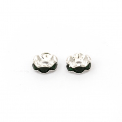 Διαχωριστές με στραςζιγκ ζαγκ 8x3,5 mm τρύπα 1,5 mm λευκό χρώμα - 10 τεμάχια