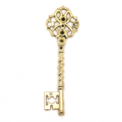 Висулка метална ключ 68x20x2 мм цвят злато -4 броя