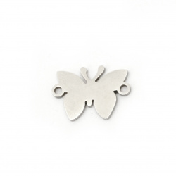 Connecting element steel butterfly 16x11x1 mm hole 1.5 mm color silver -2 pieces