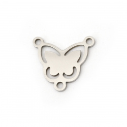 Connecting element steel butterfly 15x13.5x1 mm hole 1.5 mm color silver -2 pieces