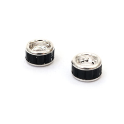 Glass Bead ART 10x5.5 mm, Hole: 5 mm, Black