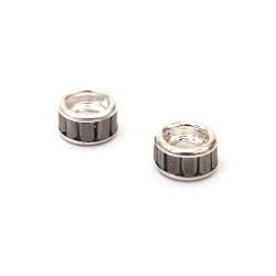 Glass Bead ART 10x5.5 mm, Hole: 5 mm, Gray