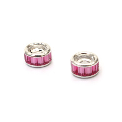 Glass Bead ART 10x5.5 mm, Hole: 5 mm, Pink