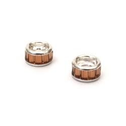 Glass Bead ART 10x5.5 mm, Hole: 5 mm, Brown