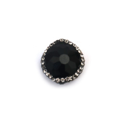 Not Available Online. You can also buy at EM ART stores and at +359 884 000 893 VOLCANIC-LAVA Stone Bead with Polymer Clay and Crystals / 17x8 mm, Hole: 1 mm
