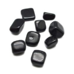 Естествен камък АХАТ черен без дупка 12±24 мм - 20 грама