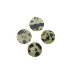 Cabochon tip piatră semiprețioasă JASPIS cerc dalmațian 10x5 mm