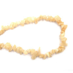String of Natural Chip Stone Beads  AGATE, Colored: Banana Color, 8-12 mm ~ 85 cm