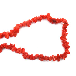 String of Natural Chip Stone Beads  AGATE, Colored: Orange Color, 8-12 mm ~ 85 cm