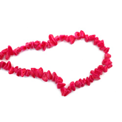 String of Natural Chip Stone Beads AGATE, Colored: Fuchsia Color, 8-12 mm ~ 85 cm