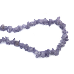 String of Natural Chip Stone Beads AGATE, Colored: Light Purple, 8-12 mm ~ 85 cm
