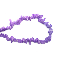 String of Natural Chip Stone Beads AGATE, Colored: Purple, 8-12 mm ~ 85 cm