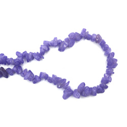 String of Natural Chip Stone Beads AGATE, Colored: Purple-Blue, 8-12 mm ~ 85 cm