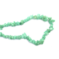 String of Natural Chip Stone Beads AGATE, Colored: Mint Color, 8-12 mm ~ 85 cm