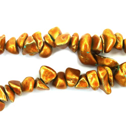 Colored Magnesite In Gold, Measuring 8-12 Mm And Approximately 80 Cm In Length