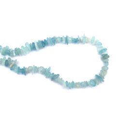 Aquamarine Class A Chip Beads Strand, Natural Stones, 5-7 mm, ~80 cm