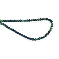 String of Natural Stone Beads  AZURITE-MALACHITE, Ball: 4 mm ~ 85 pieces