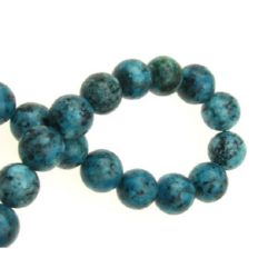 String beads semi-precious stone VAINS STONE blue ball 10 mm ~ 38 pieces