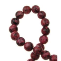 String beads semi-precious stone VAINS STONE pink ball 8 mm ~ 48 pieces